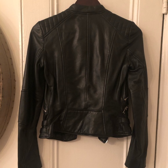 Zara Jackets & Blazers - Zara Trafaluc Real Leather Moto Jacket Black